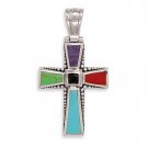 Multicolor Stone Cross Pendant(72013)