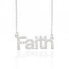 18" Necklace with CZ "Faith"(33009)