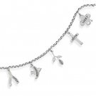 Rhodium Plated Inspirational CZ Charm Bracelet(22958)