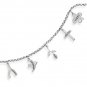 Rhodium Plated Inspirational CZ Charm Bracelet(22958)
