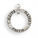 Circle Pendant with Crystals and "Faith"(W5044)