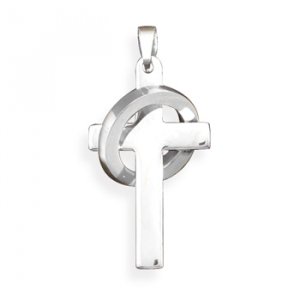 Stainless Steel Cross Pendant with Ring(73532)