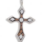 Wood and Shell Mosaic Cross Pendant(73230)