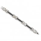 Men's Stainless Steel and Black Link Bracelet(22939)