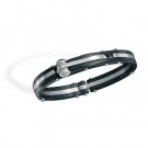 Stainless Steel and Black Plastic Men's Bracelet(22932)
