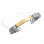 Stainless Steel and 14 Karat Gold Plated Cuff Bracelet(22926)