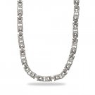8" Rhodium Plated Square Byzantine Chain Bracelet(RPBZ08)
