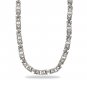 8" Rhodium Plated Square Byzantine Chain Bracelet(RPBZ08)