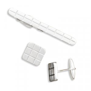 Satin Finish Tie Bar and Cuff Link Set(9921)