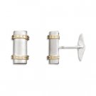 Brushed Rhodium Plated Cuff Links(9925)