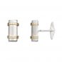 Brushed Rhodium Plated Cuff Links(9925)