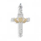 Two Tone Claddagh Cross Charm(73586)