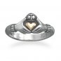Sterling Silver Claddagh Ring w/14 Karat Gold Heart(82874)