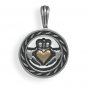 Sterling Silver 14 Karat Gold Claddagh Pendant(73773)