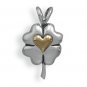 14 Karat Gold Clover with Heart Pendant(73770)