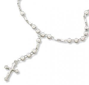 16" Sterling Silver Rosary Necklace(9566)
