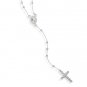 24" Rhodium Plated Rosary(32770)