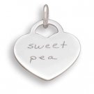 Heart Pendant with "sweet pea"(73797)
