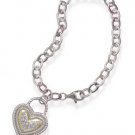 Two Tone Heart Shape CZ Bracelet(22966).