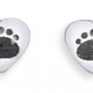 Heart Stud Earrings with Paw Prints(64405)