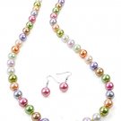 Pearl like beaded necklace(n11509mul_37HD)