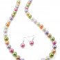 Pearl like beaded necklace(n11509mul_37HD)