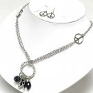Peace Symbol necklace set(N1345BK-51539)