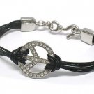 Peace symbol stripe bracelet(N11137BK-102783)