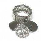 Crystal peace dangle ring(L1045SL-5847)