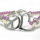 Peace symbol braided bracelet(Y11145PP-12654)