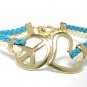 Peace symbol braided bracelet(Y11145PP-12654)
