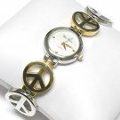 Metal peace mark link band watch(E15121TT-42451)