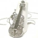 Crystal violin pendant necklace(E1237SL-112441)