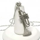 Crystal trumpet pendant necklace(E1237SL-112443)