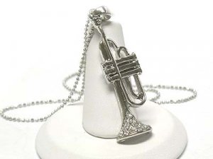 Crystal trumpet pendant necklace(E1237SL-112443)