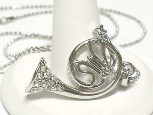 Crystal horn pendant necklace(E1237SL-112440)