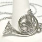 Crystal horn pendant necklace(E1237SL-112440)