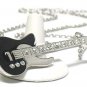 Enameled metal large guitar necklace(J1241BK-41355)