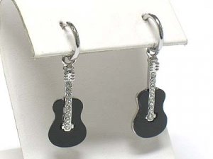 Guitar earrings(R965BK-43017)