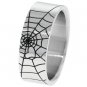 Spider Web Laser Inlay Men's Stainless Steel Ring(SR-SPI)