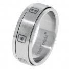 Casino Dice Laser Inlay Design Stainless Steel Spinner Ring(SSR-DICE)
