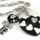 Heart and key drop necklace(N1261BK-111907)