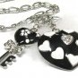 Heart and key drop necklace(N1261BK-111907)