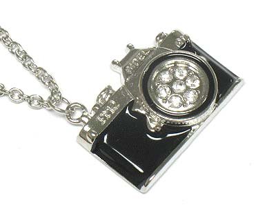 Camera pendant necklace(P1253SL-9854)