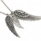 Crystal stone wings charm necklace(P1253BSL-101680)