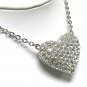 Crystal large puffy heart pendant necklace(L1261SL-220127)