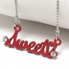 Crystal stud sweetie necklace(E1239RD-61209)