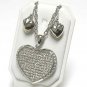 Large puffy heart pendant set(N1261SL-612122)