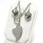 Crystal heart long necklace set( N1253SL-612125)