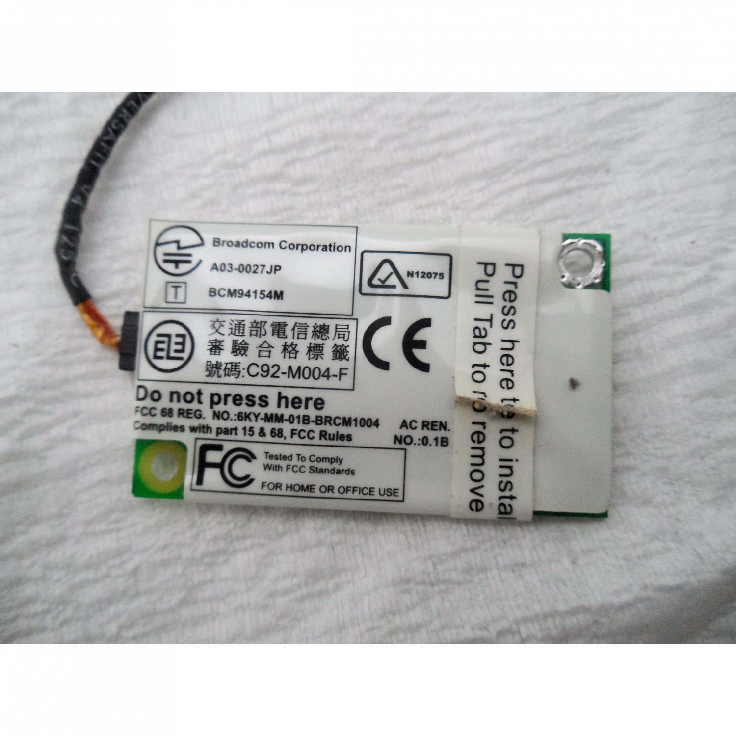 Dell BCM94154M Modem for XPS Inspiron 9100 Laptop